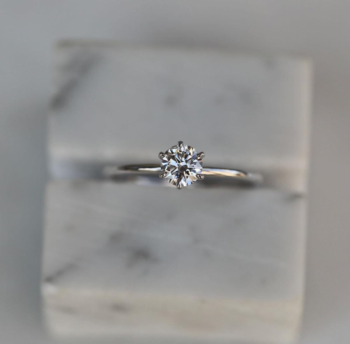 0.50 CT Round Solitaire CVD G/VVS2Diamond Engagement Ring - violetjewels