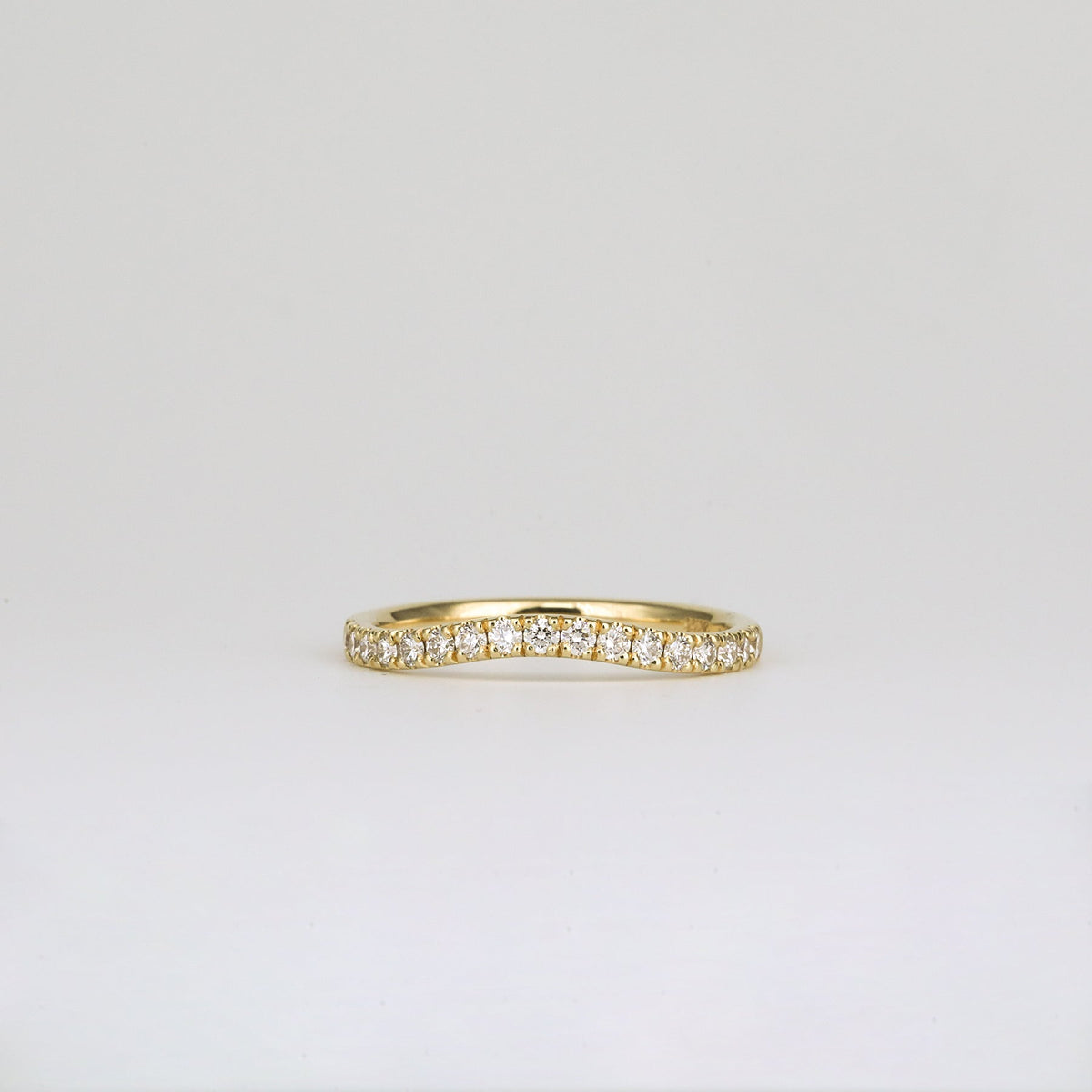 0.33 TCW Round Lab Grown Diamond Curved Wedding Band