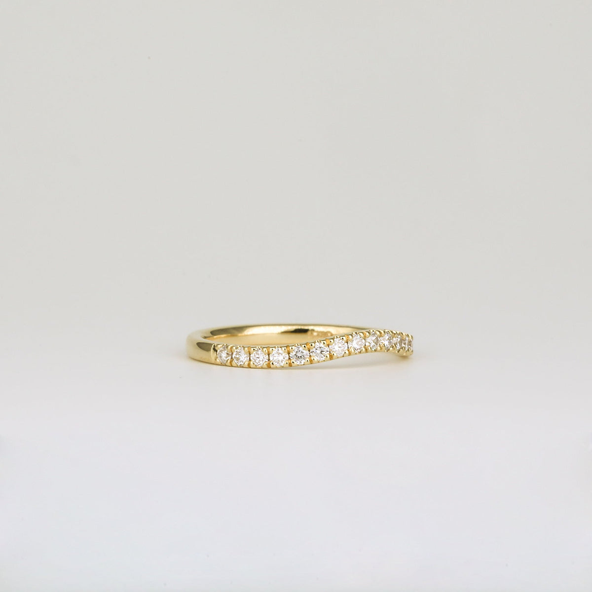 0.33 TCW Round Lab Grown Diamond Curved Wedding Band