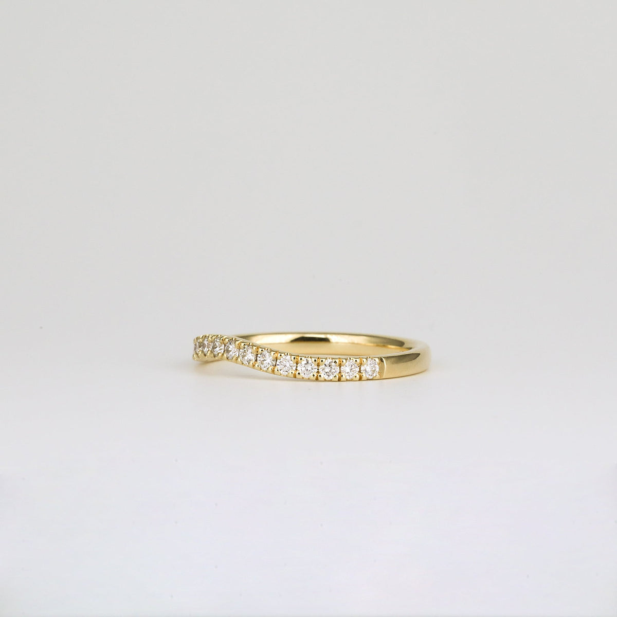 0.33 TCW Round Lab Grown Diamond Curved Wedding Band