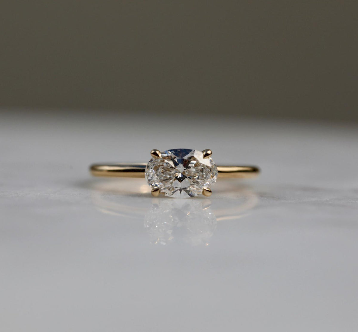 1.0 CT Oval Solitaire CVD F/VS2 Diamond Engagement Ring - violetjewels