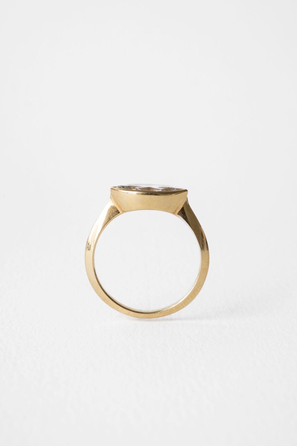 East West Marquise Diamond Silhouette Bezel Engagement Ring