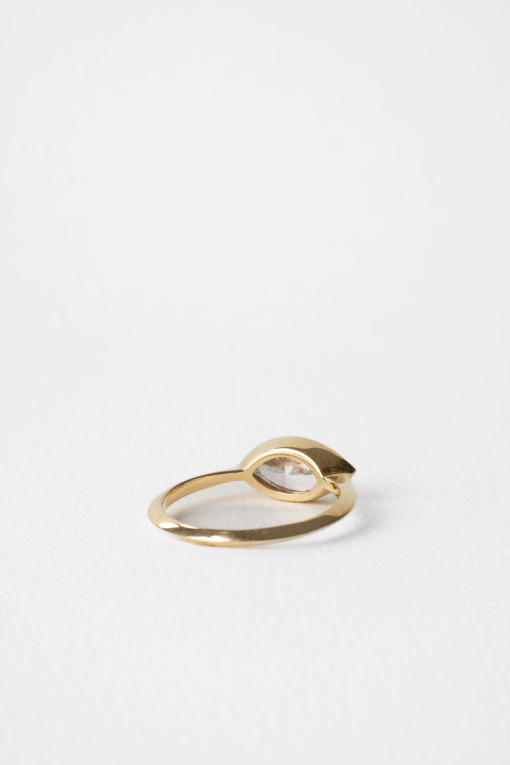 East West Marquise Diamond Silhouette Bezel Engagement Ring