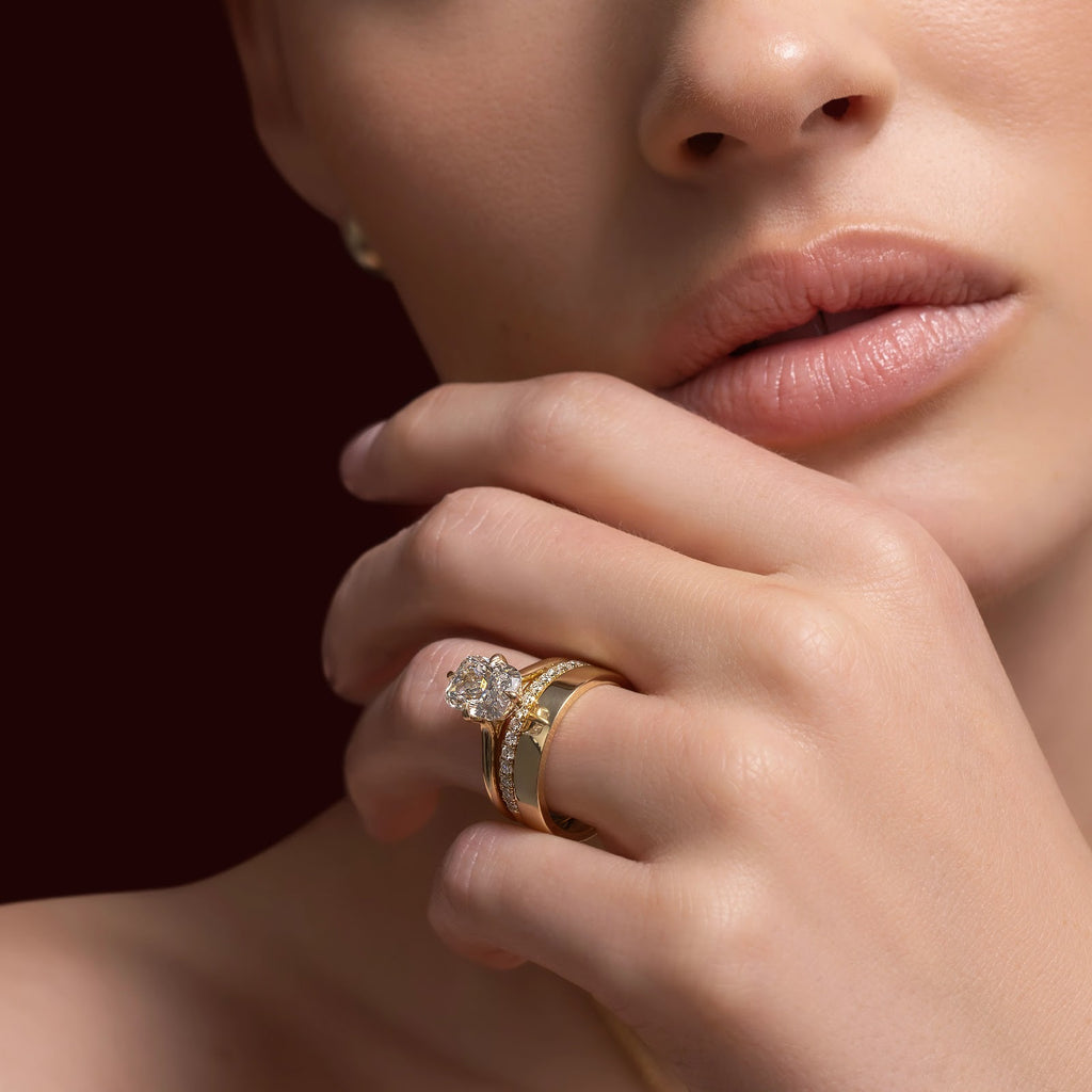 Elongated Cushion Diamond Grace Cathedral Solitaire Engagement Ring