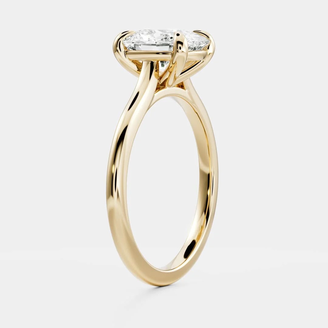 Elongated Cushion Diamond Grace Cathedral Solitaire Engagement Ring