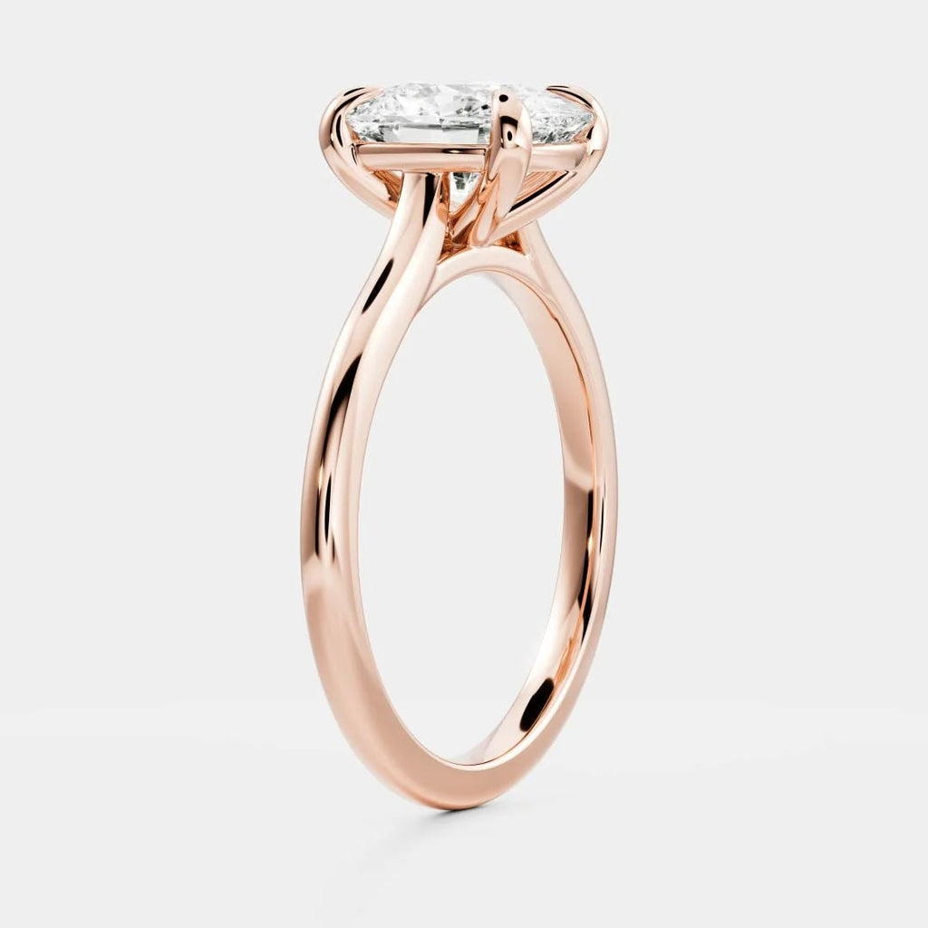 Elongated Cushion Diamond Grace Cathedral Solitaire Engagement Ring