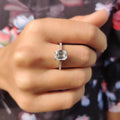 Emerald Diamond Sparkle Hidden Halo Pavé Engagement Ring