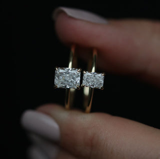 0.71 CT Radiant Solitaire CVD E/VS1 Diamond Engagement Ring - violetjewels