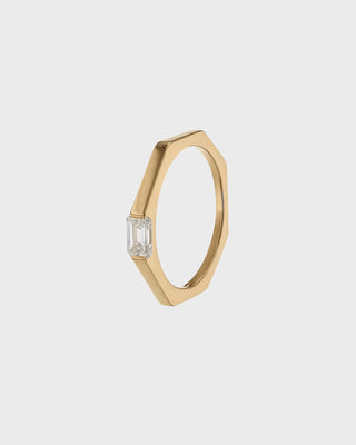 0.40 TCW Emerald CVD Diamond Minimalist Ring