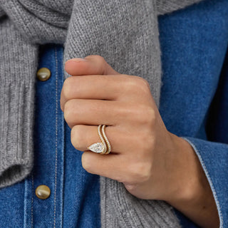 1.80-3.50  CT Pear Shaped Lab Grown Diamond Unique Engagement Ring