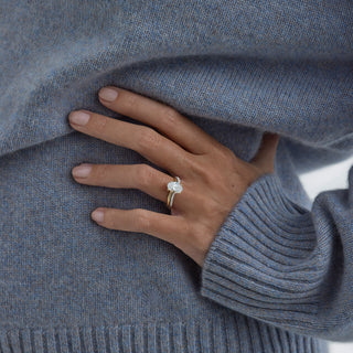 0.35 TCW Round Lab Grown Diamond Curved Wedding Band