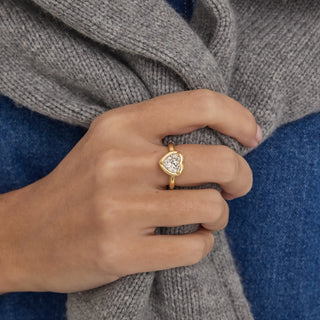 1.0 -3.0 CT Heart Shaped Lab Grown Diamond Unique Style Engagement Ring