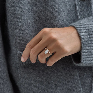 0.71-2.50 CT Oval Shaped Lab Grown Diamond Unique Engagement Ring