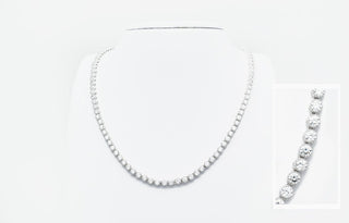 21.0 TCW Round Moissanite Diamond Tennis Necklace - violetjewels