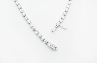 21.0 TCW Round Moissanite Diamond Tennis Necklace - violetjewels