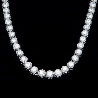 21.0 TCW Round Moissanite Diamond Tennis Necklace - violetjewels