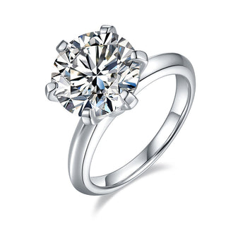 2.0 CT- 5.0 CT Round Shaped Moissanite Solitaire Engagement Ring - violetjewels
