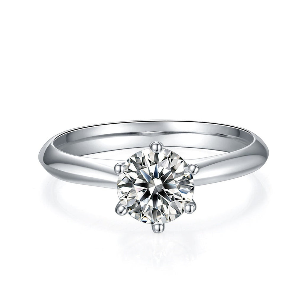 Susan- 1.0 CT Round Solitaire Moissanite Ring - violetjewels
