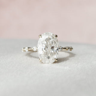 3.5 CT Oval Pave Moissanite Engagement Ring - violetjewels