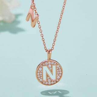Customized "N" Letter Moissanite Diamond Necklace - violetjewels
