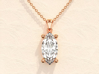 1.0 CT Marquise Moissanite Diamond Solitaire Necklace - violetjewels