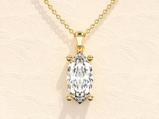 1.0 CT Marquise Moissanite Diamond Solitaire Necklace - violetjewels