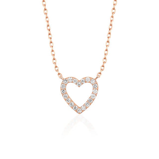 0.13 TCW Round Moissanite Diamond Heart Shaped Necklace - violetjewels