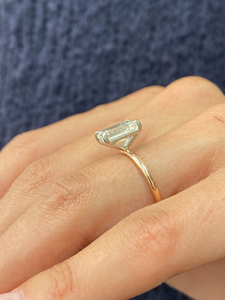 2.0 CT Emerald E/VS1 CVD Diamond Solitaire Engagement Ring - violetjewels