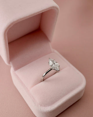 Solitaire Ring with 2.0 CT Marquise Cut Moissanite - violetjewels