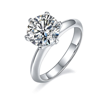 3.0 CT Round Shaped Moissanite Solitaire Engagement Ring - violetjewels