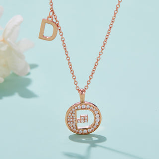 Customized "D" Letter Moissanite Diamond Necklace - violetjewels