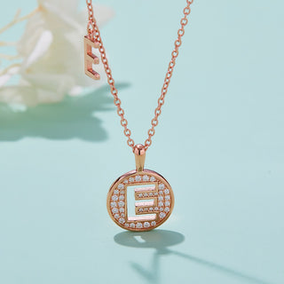 Customized "E" Letter Moissanite Diamond Necklace - violetjewels