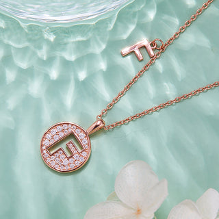 Customized "F" Letter Moissanite Diamond Necklace - violetjewels