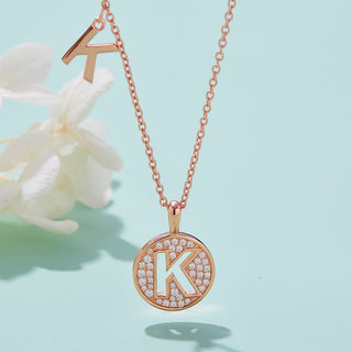 Customized "K" Letter Moissanite Diamond Necklace - violetjewels