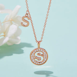 Customized "S" Letter Moissanite Diamond Necklace - violetjewels