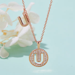 Customized "U" Letter Moissanite Diamond Necklace - violetjewels