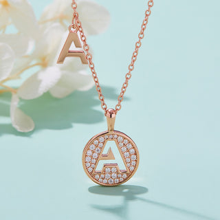 Customized "A" Letter Moissanite Diamond Necklace - violetjewels