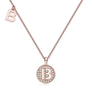 Customized "B" Letter Moissanite Diamond Necklace - violetjewels