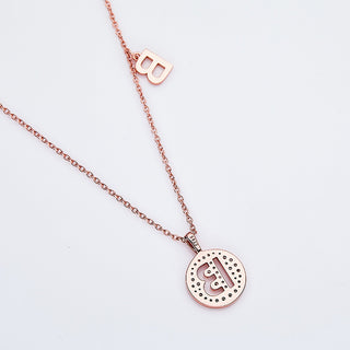 Customized "B" Letter Moissanite Diamond Necklace - violetjewels
