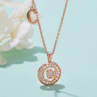 Customized "C" Letter Moissanite Diamond Necklace - violetjewels