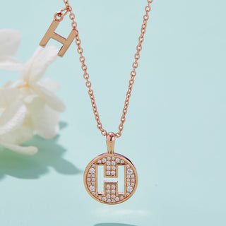 Customized "H" Letter Moissanite Diamond Necklace - violetjewels