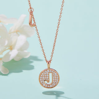 Customized "J" Letter Moissanite Diamond Necklace - violetjewels