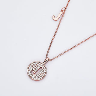 Customized "J" Letter Moissanite Diamond Necklace - violetjewels