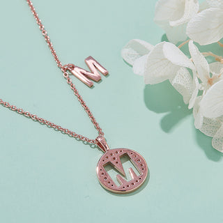 Customized "M" Letter Moissanite Diamond Necklace - violetjewels
