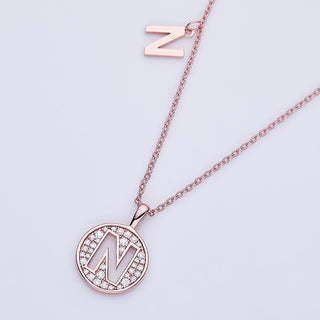 Customized "N" Letter Moissanite Diamond Necklace - violetjewels