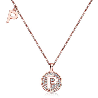 Customized "P" Letter Moissanite Diamond Necklace - violetjewels