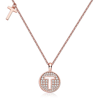 Customized "T" Letter Moissanite Diamond Necklace - violetjewels