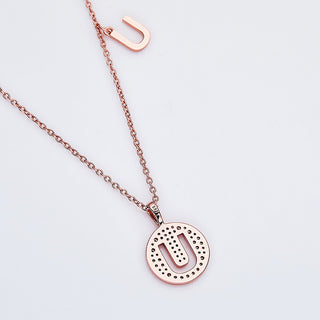 Customized "U" Letter Moissanite Diamond Necklace - violetjewels