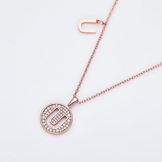 Customized "U" Letter Moissanite Diamond Necklace - violetjewels