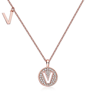 Customized "V" Letter Moissanite Diamond Necklace - violetjewels